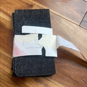 Jessica Simpson Black Glitter Tights